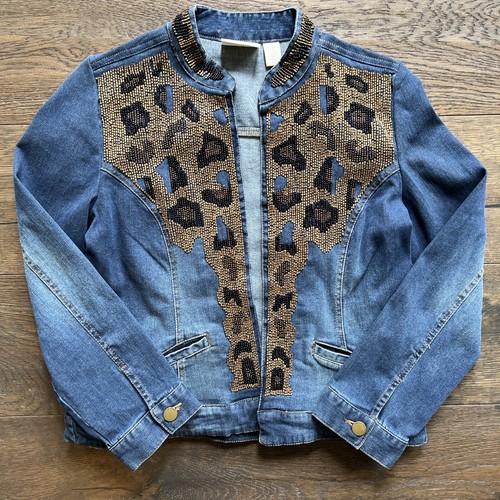 Womens Beaded Denim Jean Jacket ~Womens 