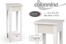 COMODINO MOBILE PORTA TELEFONO COLONNINA INGRESSO SALOTTO SHABBY CHIC 80*30 cm