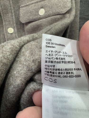 COS RELAXED-FIT WOOL OVERSHIRT DARK BEIGE MENS size M - Picture 14 of 18