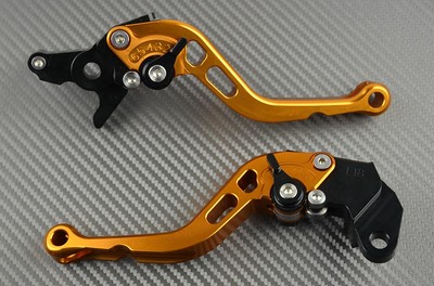 Paar kurze Bremshebel CNC orange für Yamaha Tmax T-Max 530 2017