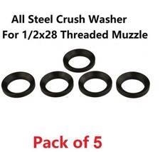 Black Anodized 5PC Pack Crush Washer for .223 5.56 1/2x28 Muzzle Thread