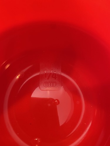 Juego de 3 tazas medidoras de plástico de colección 1/4 taza + 1/2 taza color rojo - Imagen 3 de 3