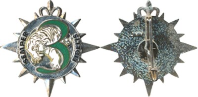 602° R.C.R, 3° Escadron, SEMPER FIDELIS, weißer Tiger, Emaille J.M.M. (9360)