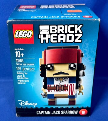 New CAPTAIN JACK SPARROW #9 Lego BRICK HEADZ 41593 - Pirates Caribbean DEAD MEN