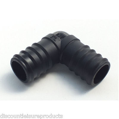 25 mm Flexschlauchbogen/-bogen - Kunststoffrohrverschraubung - für Teich/Garten/Auto/Boot