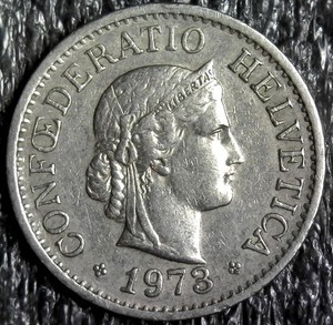 1973 Swiss 10 Rappen Foreign World Coin KM#27 (z1275)