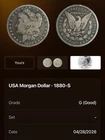 1880 San Francisco Mint Morgan silver dollars