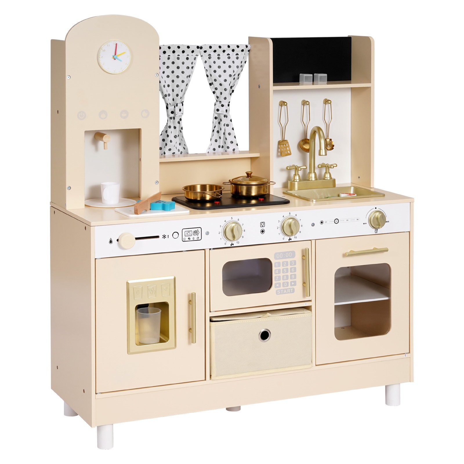 Uimoso Wooden Play Kitchen Set for Kids Ages 3-8 with Modern Design