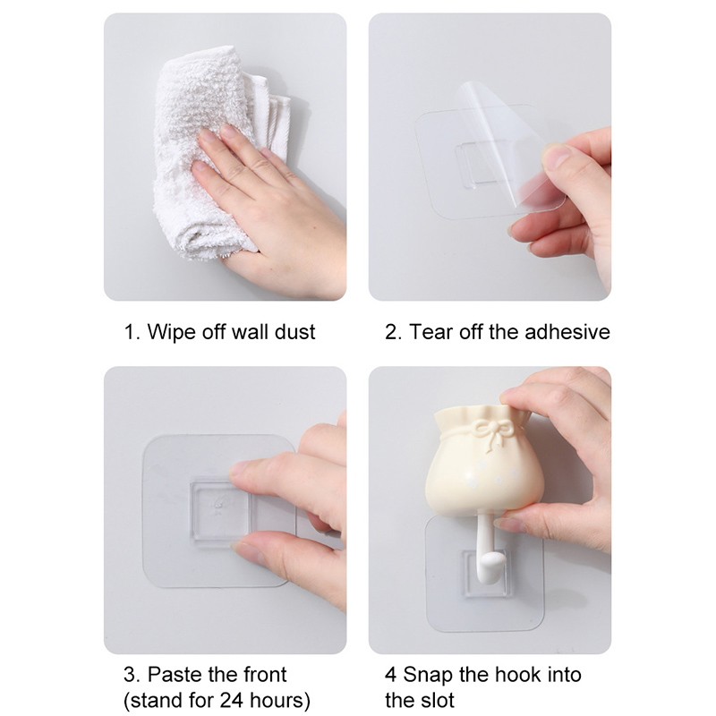 Lucky Bag Hook Strong Viscose Non-punching Cute Entrance Key Sticky Hook Storage