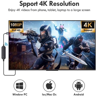 4K Wireless HDMI Display Adapter for iOS & Android