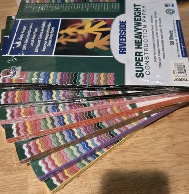Lot of 7 Riverside Construction Paper, 9'' x 12'', 50 sheets each