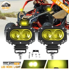 2x For 2017+ Can-Am Maverick X3 Max 4" 60W LED Cube Work Light Bar Spot Pods 12V