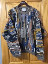 Coogi Sweater Mens Large Multicolor 3D Knit Pullover Made in Australia 90s