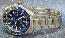 TAG Heuer Aquaracer WAY201T "Batman" Calibre 7 GMT 43mm Blue Dial Excellent 10