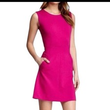 Diane von Furstenberg Shift Dress Women Magenta Excellent Pockets Zip Back 10