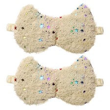 2 Pack Plush Sleep Masks, Cute Light Eye Mask Soft Sleeping Eye Cover, Brown