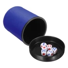 Professional Dice Cup, Shaker Cups with Lid Includes 6 Dot Dice, Blue