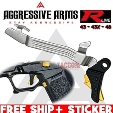 AGGRESSIVE ARMS BLACK GOLD BILLET ALUMINUM TRIGGER & BAR FOR GLOCK 43 43X 48 USA