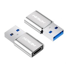 USB to C Adapter 2 Pack, Fast Charging 5Gbps Data Transfer,Type-C Silver