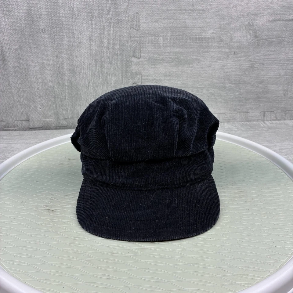 De colección Y2K Billabong Newsboy Sombrero Gorra Snapback Negro Pana Ancho Ballena Foto 2 de 4