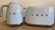 SMEG Blau Wasserkocher & 2 Scheiben Toaster Set TSF01 KLF03 voll funktionsfähig