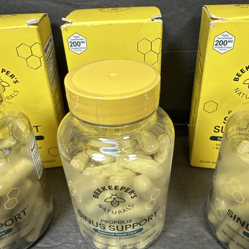 Paquete de 3 Beekeeper's Naturals Propóleo Soporte Sinusal Cuidado Nasal Caducado 7/2025 Foto 3 de 4