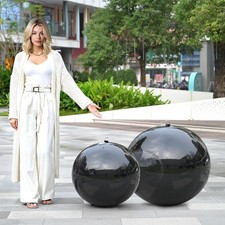 AplusChoice Big Shiny Inflatable Mirror Ball Set 20" 32" Gaint PVC 2PCS Black