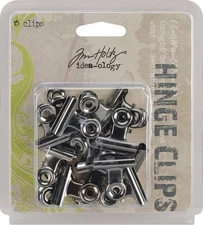 Idea-Ology Hinge Clips 1" 15/Pkg Antique Nickel