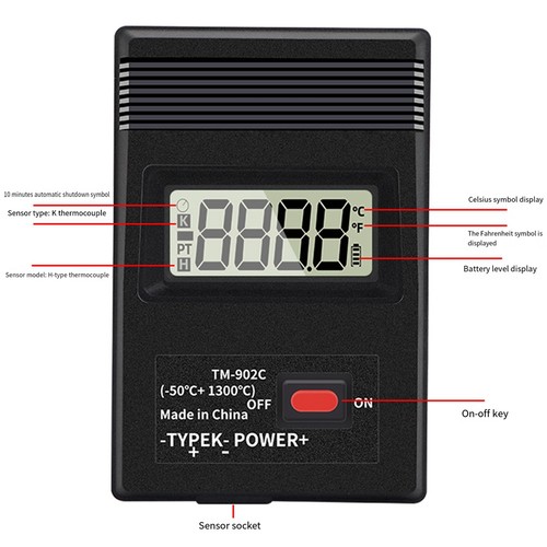 Industrial TM-902C K Type Digital LCD -50℃ to 1300℃ H8S83578 - Imagen 6 de 7
