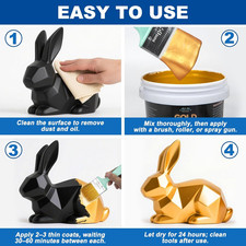 Gold Paint, 35 Floz Metallic Liquid Gold Leaf Paint - Non Toxic Shiny Acrylic...