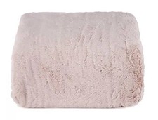 Cozee Home Textured Faux Fur Velvet Soft Throw In Baby Pink Luxe QVC. RRP £60 BN