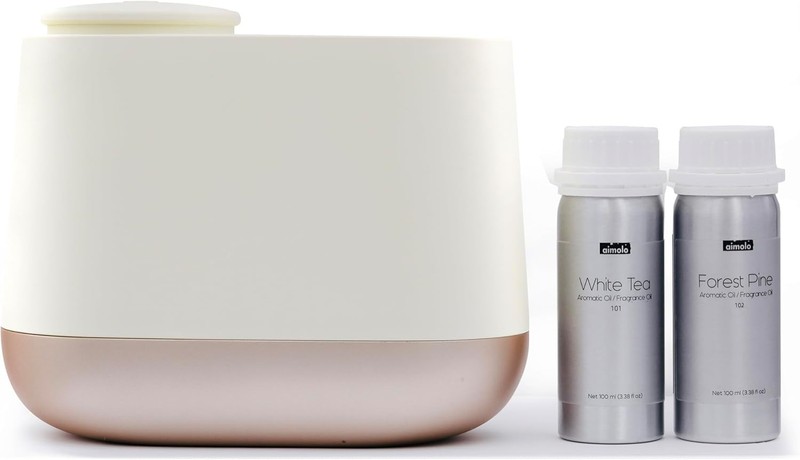 Waterless Aroma Diffuser 200ml Ultra Quiet 39dB Strong Scent + 2 Oils Beige