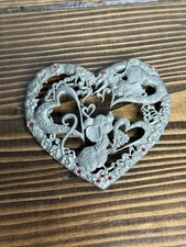 Vintage Radcliffe Pewter 1989 PC2904 Mice & Hearts Potpourri Jar Lid P. Davis