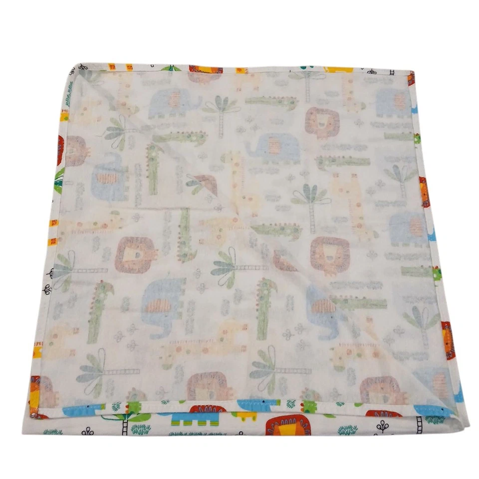 Jungle Safari Animal Handmade Flannel Colorful Baby Infant Blanket 40"x38" - Image 3 of 3
