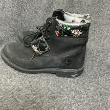 Timberland Heritage 6 Pulgadas Impermeable Negro Floral Cuero Botas para Mujer
