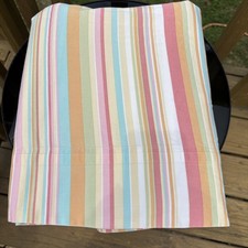 Lauren Ralph Lauren Full Flat Sheet Pastel Stripes Vintage Cotton