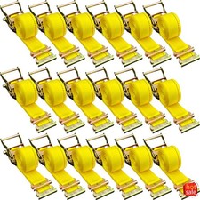 Vevor E Track Ratchet Straps 18pcs 2 X 15 4400 Lbs Breaking Strength Yellow Vevor E Track Ratchet Straps 18pcs 2 X 15 4400 Lbs Breaking Strength Yellow