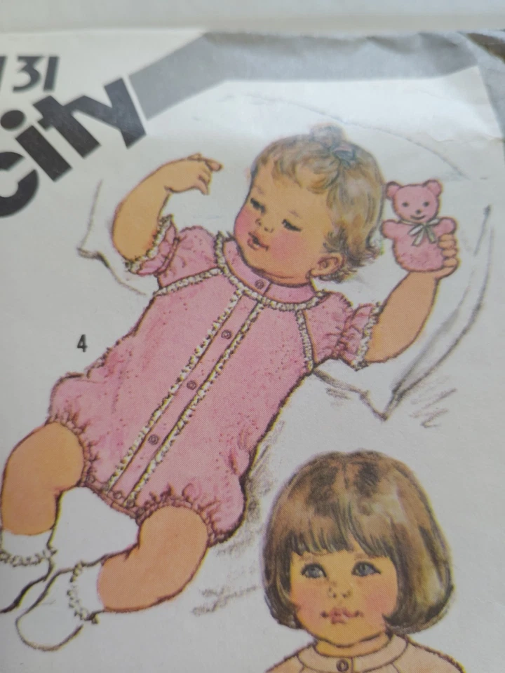 Jumpsuit One Piece Rompers 6M Infant Simplicity 5431 Sewing Pattern Cut Clothes - Image 3 of 4