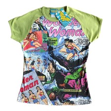 New With Tags 2002 Wonder Woman Comic All Over Print Womens T-shirt M DC Comics