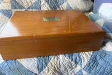 Vintage Eureka Pacific Silvercloth Silverware Wood Chest W Compartments