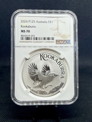 2024-P125 Australia Kookaburra NGC MS70 Brown Label 1 Oz .999 Silver!