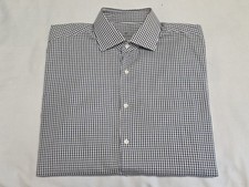 Canali Classic Gingham Button-up Long Sleeve Luxury Dress Shirt SZ 16 Made ITALY