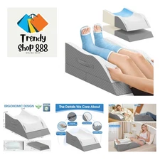 Memory Foam Leg Elevation Pillow for Surgery Recovery – Adjustable Wedge Comfort