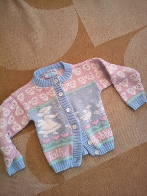 Mädchen Strickjacke Original USA Holly Hobbie Vintage Gr. 80 - 86 Vintage