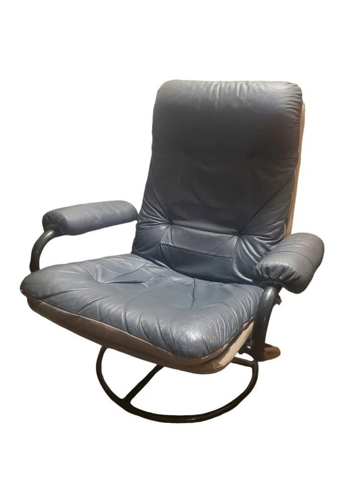 Sillón reclinable giratorio y otomana ChairWorks vintage   Foto 4 de 4