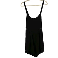 Mona B Black Romper Size S Cutouts with Elastic at Waist and Side of Shorts