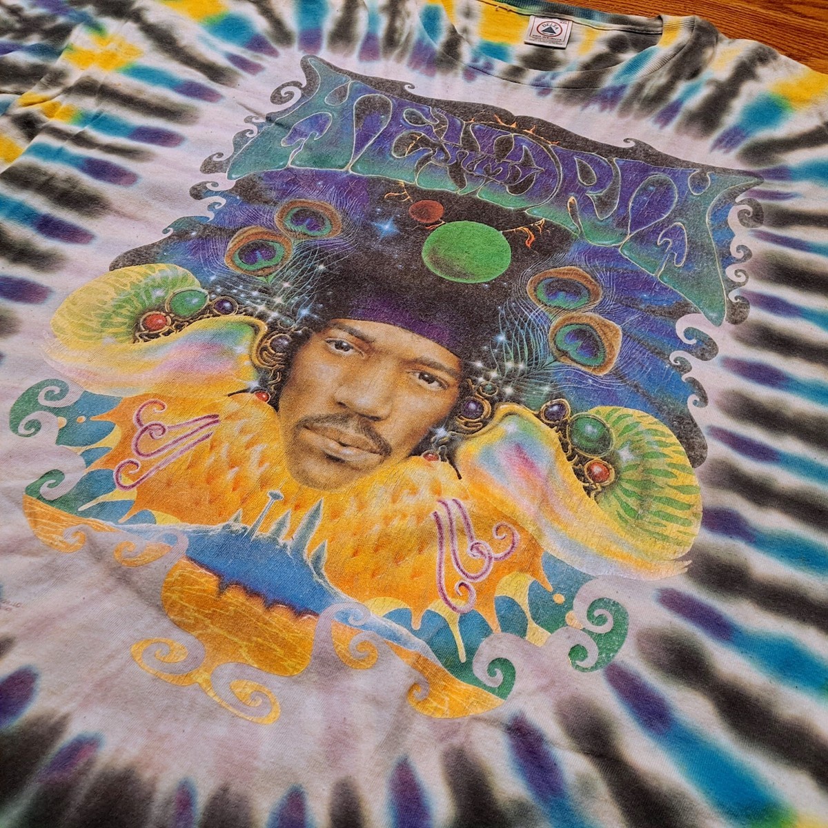 XXL Vintage '97 Jimi Hendrix Tie Dye 'Eye' T-Shirt Double sided