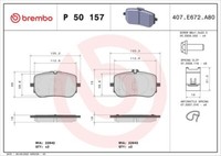 Brembo P 50 157 Bremsbelagsatz, Scheibenbremse FüR MERCEDES-BENZ