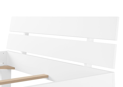 Doppelbett Überlänge 140x220 Holzbett weiß Futonbett Jugend Zubehör wählbar - Bild 8 von 13