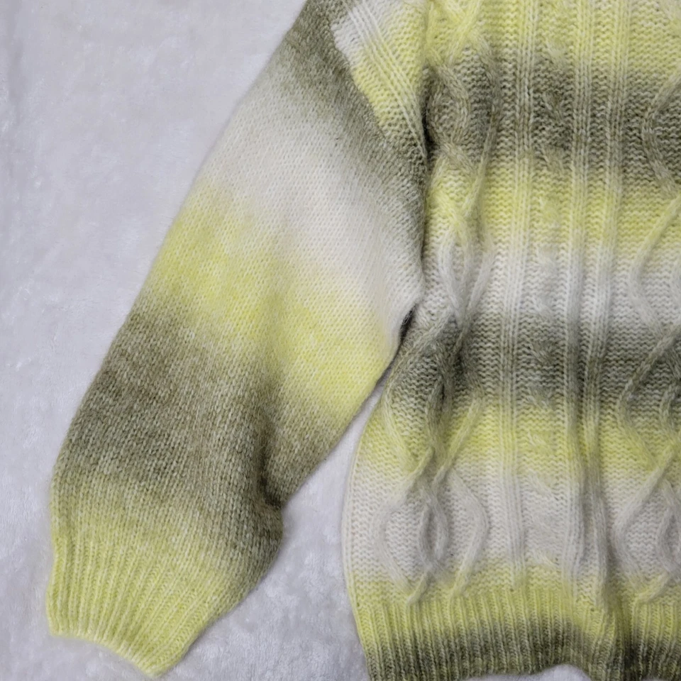 Suéter tejido con cable Forever 21 M para mujer amarillo y crema de gran tamaño Foto 3 de 4